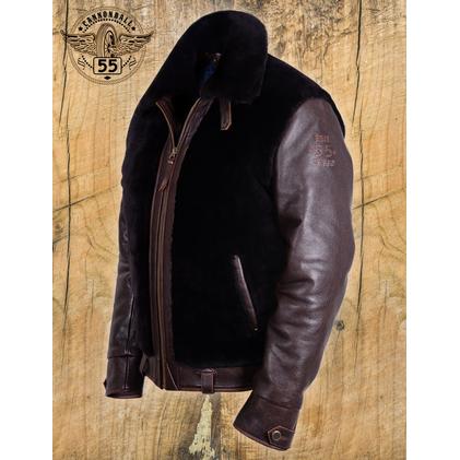 Кожаная куртка с мехом Grizzly Jacket brown (Art.702)